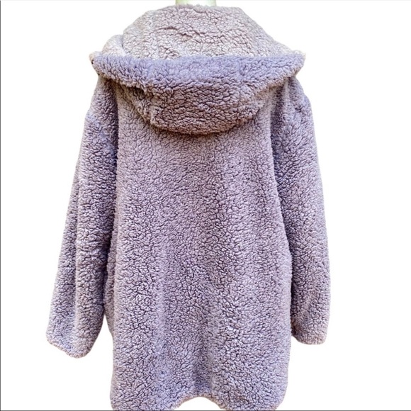 UO Reversible Fleece Hooded Purple Jacket - Picture 14 of 16